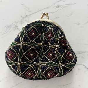 Vintage Neiman Marcus Beaded Coin Change Purse Bag Vtg Bag